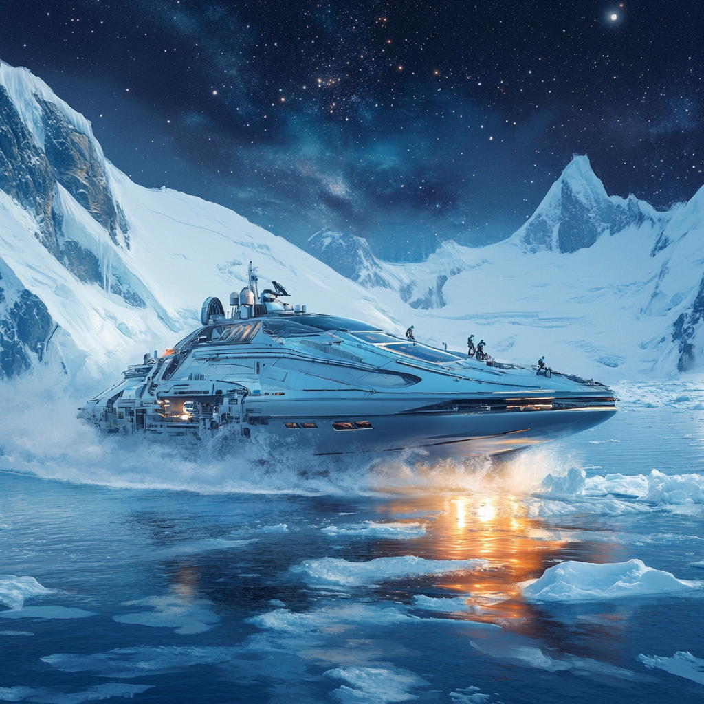 Space2Sea_Antarctica_Уильям_Шатнер_Нил_деГрасс_Тайсон_и_астронавты_NASA_обсуждают_исследования_и_науку_на_проливе_Дрейка